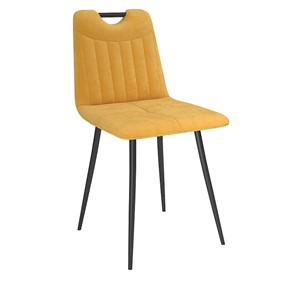 Обеденный стул Брандо, велюр тенерифе куркума/Цвет металл черный в Саратове