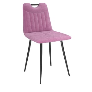 Обеденный стул Брандо, велюр тенерифе розовый/Цвет металл черный в Саратове - предосмотр