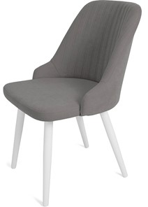 Обеденный стул Даниэлла, ноги белые круглые XXL (R38)/велюр T180 Светло-серый в Саратове