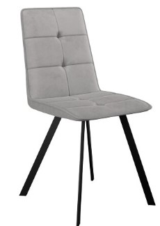 Обеденный стул DikLine 280 Микровелюр B22 Grey ножки черные в Энгельсе - изображение