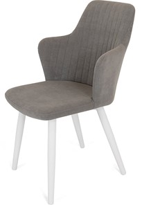 Обеденный стул Йорк, ноги белые круглые XXL (R38)/велюр T180 Светло-серый в Саратове