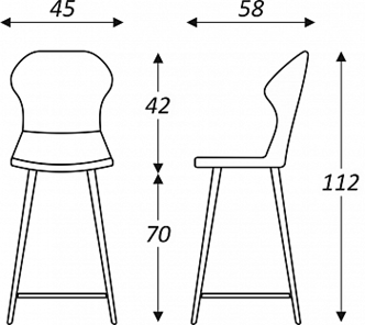 Обеденный стул Марио барный(Изумрудный Т189/ноги черные) в Энгельсе - предосмотр 2