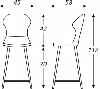 Обеденный стул Марио барный(Изумрудный Т189/ноги черные) в Энгельсе - изображение 2