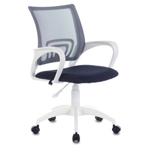 Кресло офисное Brabix Fly MG-396W (с подлокотниками, пластик белый, сетка, темно-серое) 532400 в Саратове
