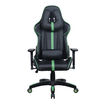 Кресло Brabix GT Carbon GM-120 (две подушки, экокожа, черное/зеленое) 531929 в Энгельсе - изображение