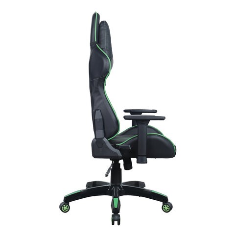 Кресло Brabix GT Carbon GM-120 (две подушки, экокожа, черное/зеленое) 531929 в Энгельсе - изображение 1