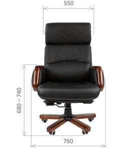Офисное кресло CHAIRMAN 417 кожа черная в Энгельсе - предосмотр 1