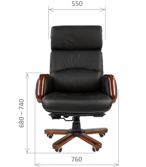 Офисное кресло CHAIRMAN 417 кожа черная в Энгельсе - изображение 1