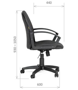 Компьютерное кресло CHAIRMAN 681 Ткань C-3 черное в Саратове - предосмотр 2