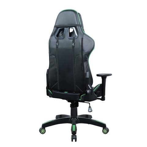 Кресло Brabix GT Carbon GM-120 (две подушки, экокожа, черное/зеленое) 531929 в Энгельсе - изображение 2