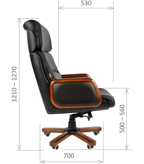 Офисное кресло CHAIRMAN 417 кожа черная в Саратове - изображение 2