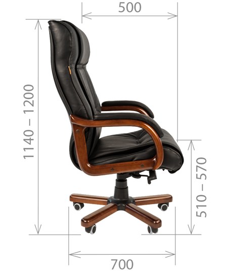 Кресло CHAIRMAN 653 кожа черная в Энгельсе - изображение 2