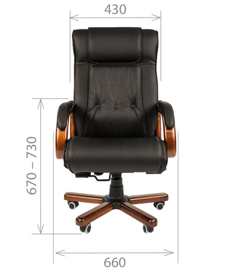 Кресло CHAIRMAN 653 кожа черная в Саратове - изображение 1