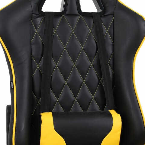 Офисное кресло Brabix GT Master GM-110 (две подушки, экокожа, черное/желтое) 531927 в Энгельсе - изображение 6