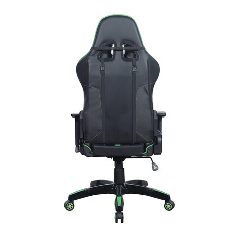 Кресло Brabix GT Carbon GM-120 (две подушки, экокожа, черное/зеленое) 531929 в Энгельсе - изображение 3