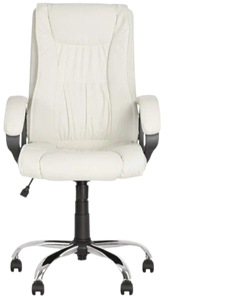 Кресло для офиса ELLY (CHR68) экокожа ECO-50, белая в Саратове