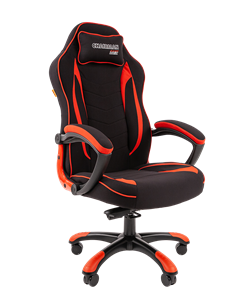 Кресло игровое CHAIRMAN GAME 28 Полиэстер комбинированная ткань красный/черный в Саратове