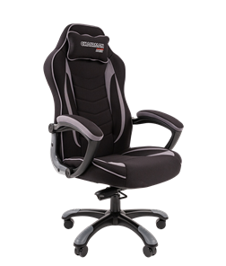 Кресло игровое CHAIRMAN GAME 28 Полиэстер комбинированная ткань серый/черный в Энгельсе