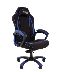 Кресло игровое CHAIRMAN GAME 28 Полиэстер комбинированная ткань синий/черный в Саратове - предосмотр