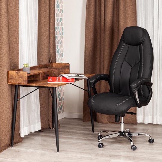 Офисное кресло BOSS Lux, кож/зам, черный, арт.21151 в Энгельсе - изображение 12