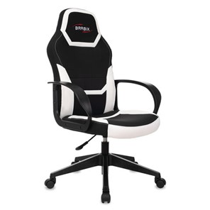 Офисное кресло BRABIX "Alpha GM-018", ткань/экокожа, черное/белое, 532640, GM-018_532640 в Энгельсе