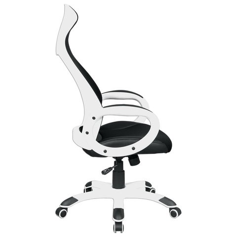 Офисное кресло Brabix Premium Genesis EX-517 (пластик белый, ткань/экокожа/сетка черная) 531573 в Саратове - изображение 2