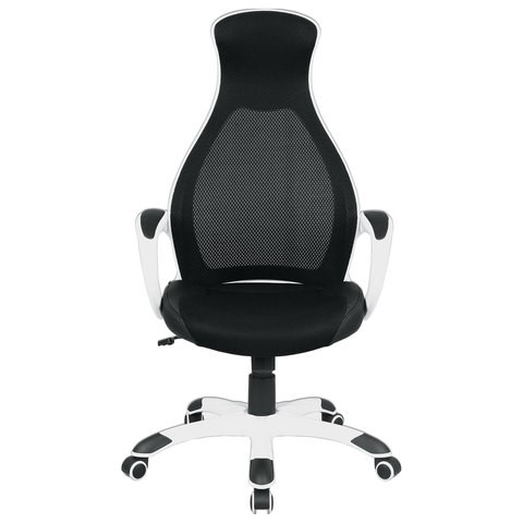 Офисное кресло Brabix Premium Genesis EX-517 (пластик белый, ткань/экокожа/сетка черная) 531573 в Саратове - изображение 3