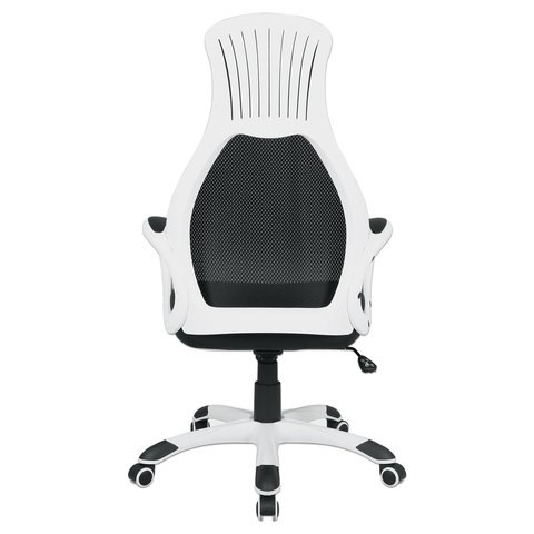Офисное кресло Brabix Premium Genesis EX-517 (пластик белый, ткань/экокожа/сетка черная) 531573 в Саратове - изображение 4