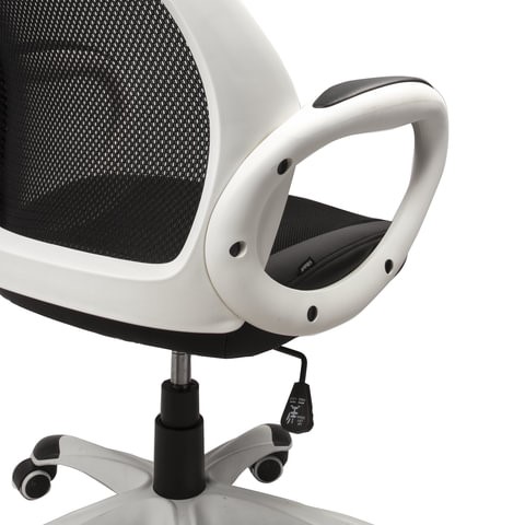 Офисное кресло Brabix Premium Genesis EX-517 (пластик белый, ткань/экокожа/сетка черная) 531573 в Саратове - изображение 5