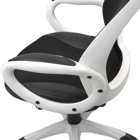 Офисное кресло Brabix Premium Genesis EX-517 (пластик белый, ткань/экокожа/сетка черная) 531573 в Саратове - изображение 6