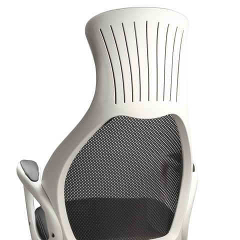 Офисное кресло Brabix Premium Genesis EX-517 (пластик белый, ткань/экокожа/сетка черная) 531573 в Саратове - изображение 7