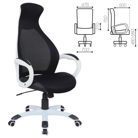 Офисное кресло Brabix Premium Genesis EX-517 (пластик белый, ткань/экокожа/сетка черная) 531573 в Саратове - изображение 1