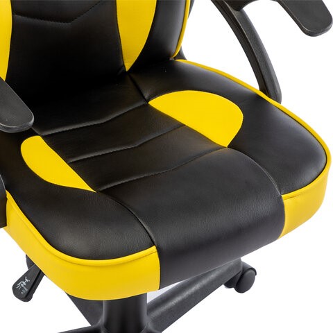 Кресло офисное BRABIX "Shark GM-203", экокожа, черное/желтое, 532514 в Саратове - изображение 7