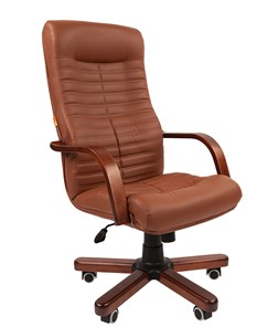 Кресло CHAIRMAN 480 WD, экокожа, цвет коричневый в Саратове