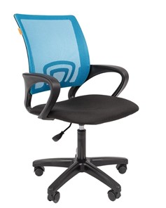 Кресло компьютерное CHAIRMAN 696 black LT, голубое в Энгельсе