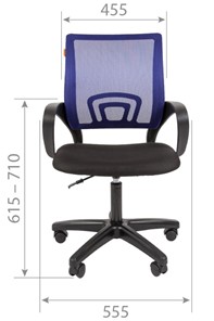 Кресло компьютерное CHAIRMAN 696 black LT, синий в Саратове - предосмотр 3