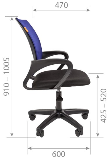 Кресло компьютерное CHAIRMAN 696 black LT, синий в Саратове - изображение 4