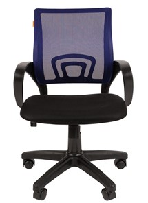 Офисное кресло CHAIRMAN 696 black Сетчатый акрил DW61 синий в Энгельсе - предосмотр 1