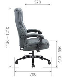 Офисное кресло CHAIRMAN CH415 эко кожа серая в Энгельсе - предосмотр 4