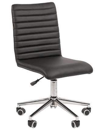 Кресло компьютерное CHAIRMAN 020, черное экокожа в Саратове - изображение
