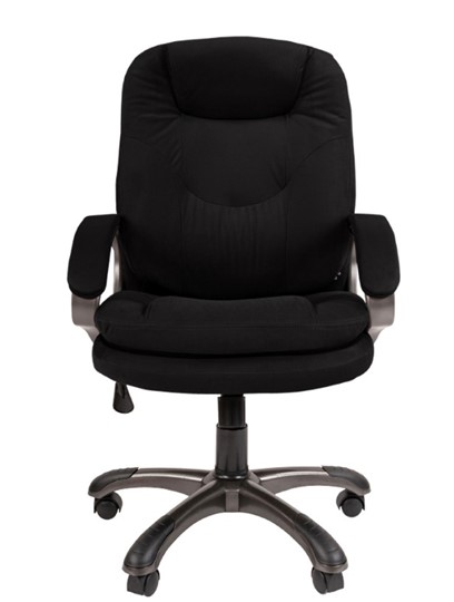 Кресло компьютерное CHAIRMAN HOME 668, велюр черное в Энгельсе - изображение 3