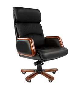 Офисное кресло CHAIRMAN 417 кожа черная в Саратове - предосмотр