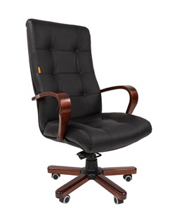 Компьютерное кресло CHAIRMAN 424 WD Кожа черная в Саратове