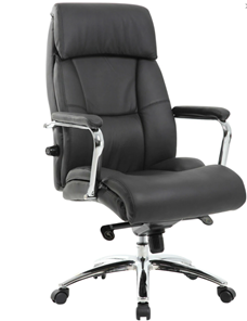 Офисное кресло из натуральной кожи BRABIX PREMIUM "Phaeton EX-502", хром, черное, 530882 в Саратове