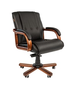Офисное кресло CHAIRMAN 653M кожа черная в Саратове - предосмотр
