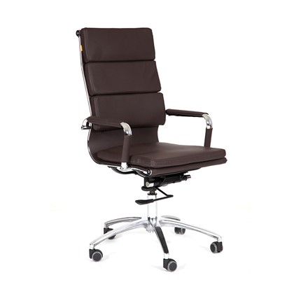 Кресло компьютерное CHAIRMAN 750 экокожа коричневая в Энгельсе - изображение