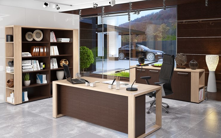 Кабинет руководителя ALTO с высоким шкафом для одежды, низким для документов и журнальным столиком в Саратове - изображение 3
