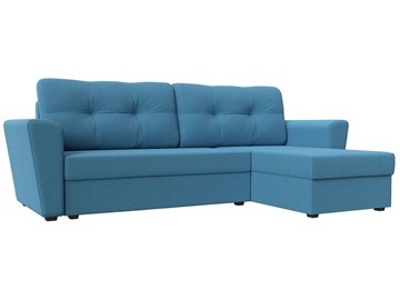 Угловой диван для гостиной Амстердам Лайт, Амур голубой (рогожка) в Саратове