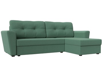 Угловой диван для гостиной Амстердам Лайт, Амур зеленый (рогожка) в Саратове