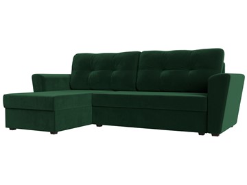 Угловой диван для гостиной Амстердам Лайт, Зеленый (велюр) в Саратове